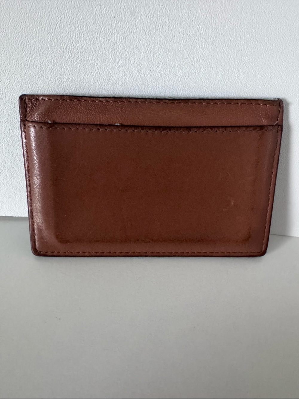 Authentic Celine Solo Calfskin Leather Card Holder with Gold Logo/ visible wear - Picture 2 of 7